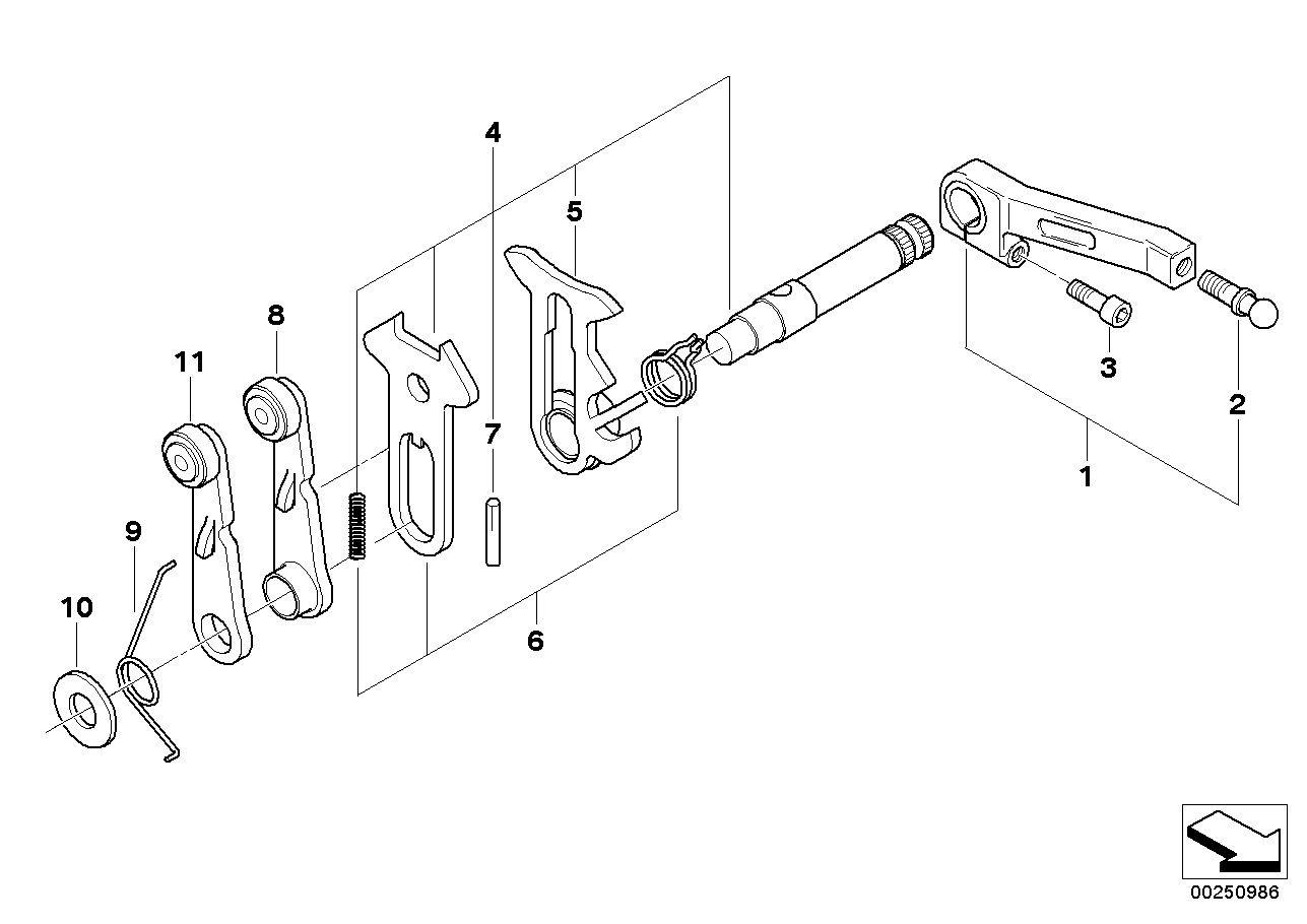 Gearbox gearshift parts