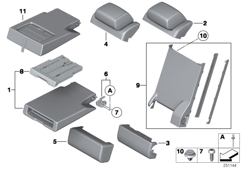 Asiento trasero, reposabrazos central