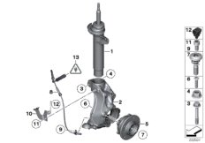 Front Spring strut/Carrier/Wheel bearing