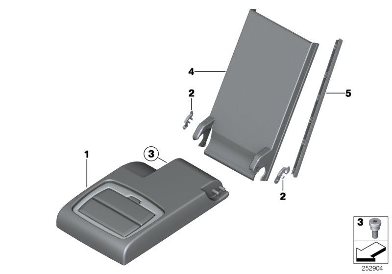 Rear seat centre armrest