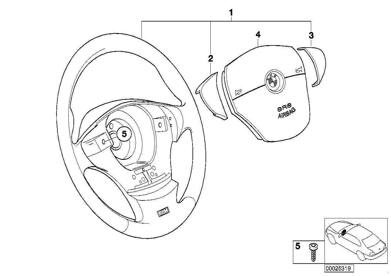 M Sportratt läder airbag-smart