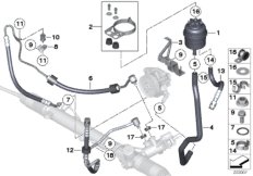 Hydro steering, oil reserv./oil pipes