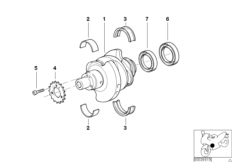 Crankshaft attaching parts