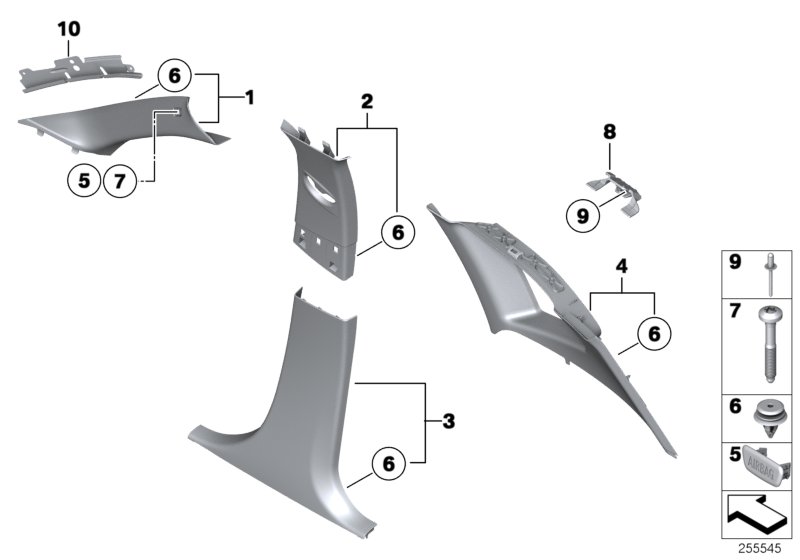 Trim panel A- / B- / C- / D-Column