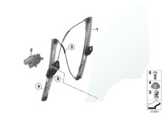 Mecanismo do vidro da porta dianteira