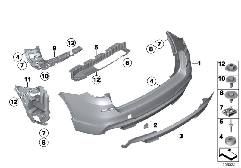 M trim panel, rear