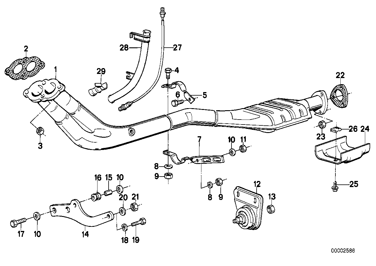 Exhaust pipe, catalytic converter