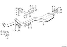 Exhaust pipe front silencer