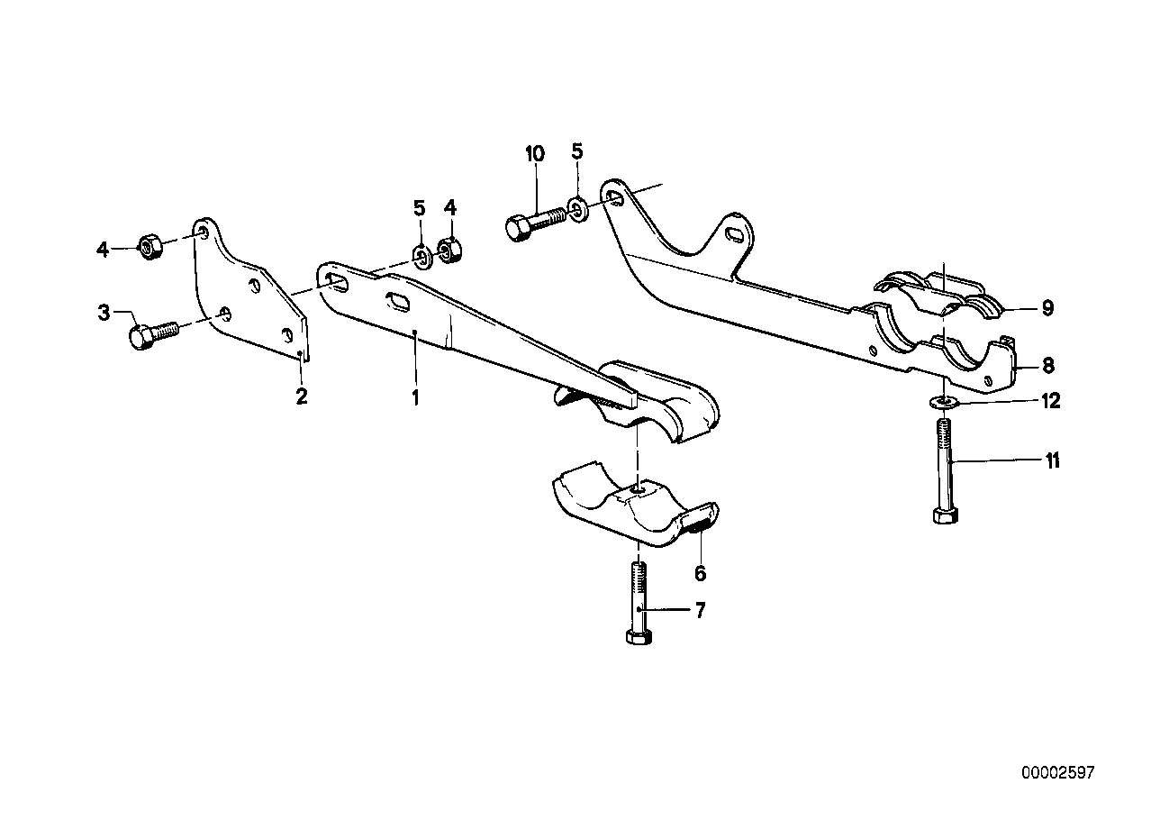 Piezas para suspens.del tubo de escape