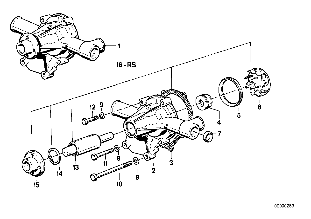 Systeme de refroidissement-pompe a eau