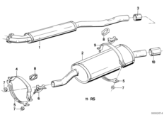 Exhaust assy without catalyst