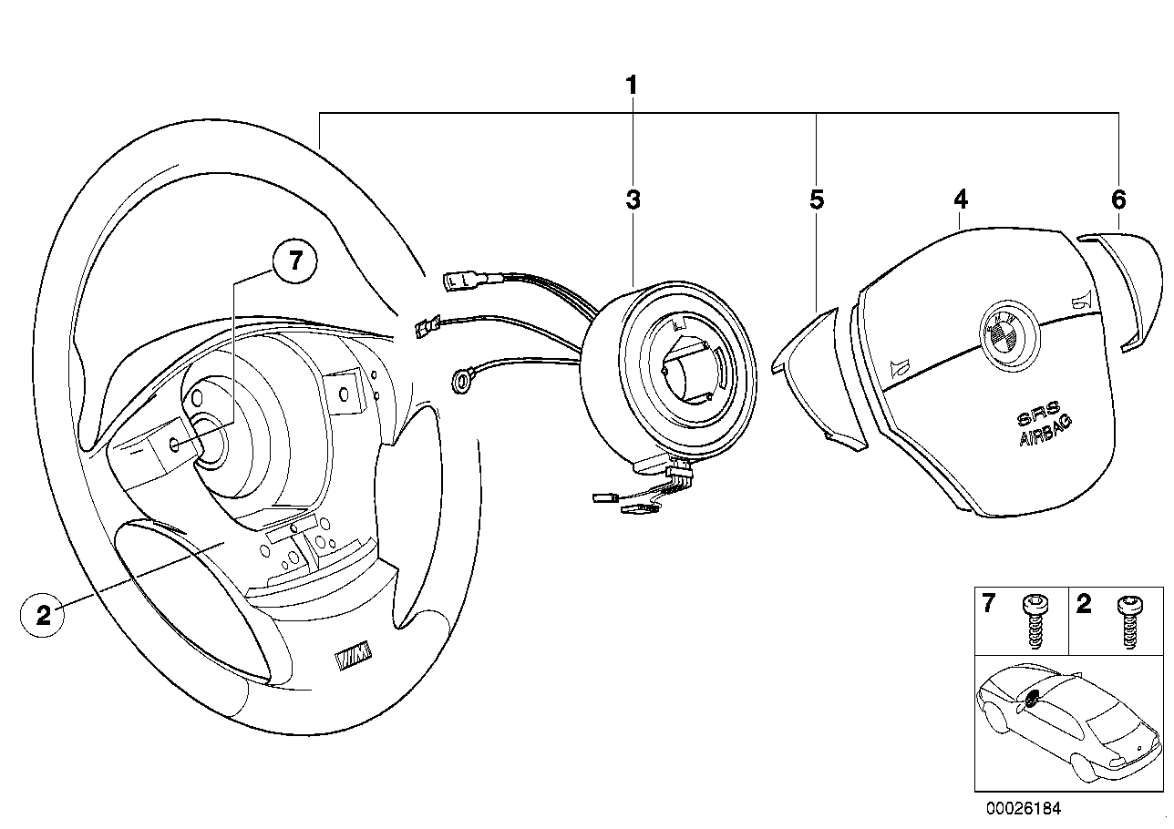 M Volante sportivo airbag pelle