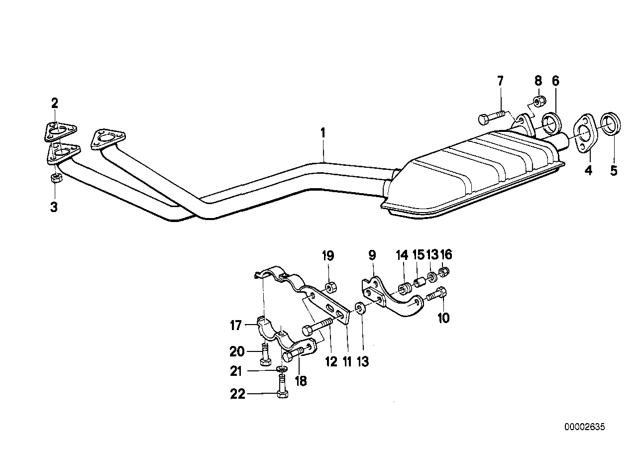 Exhaust assy without catalyst