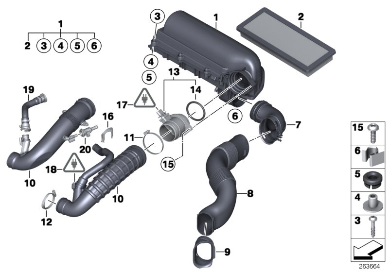 Intake silencer/Filter cartridge/HFM