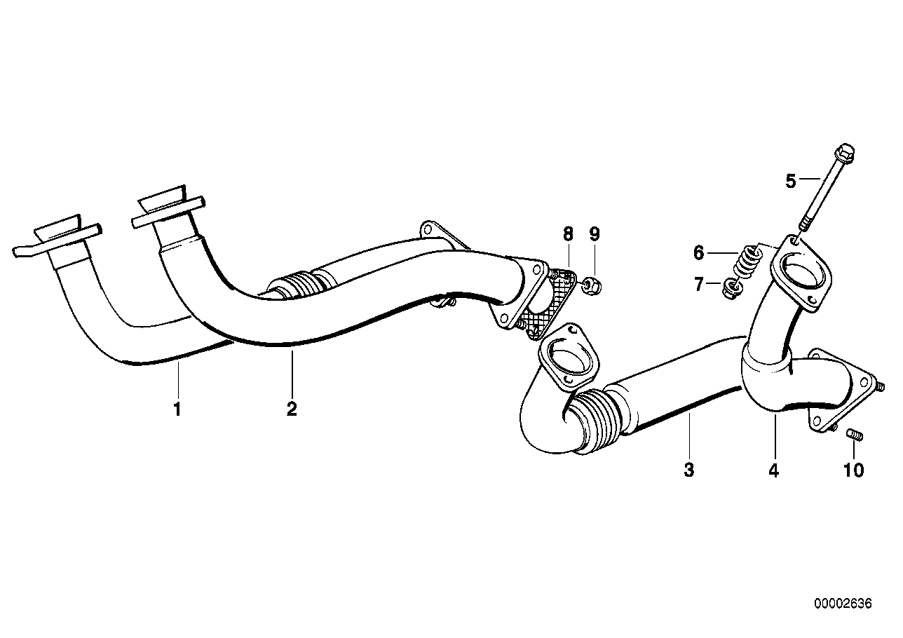 Tubo de escape delantero