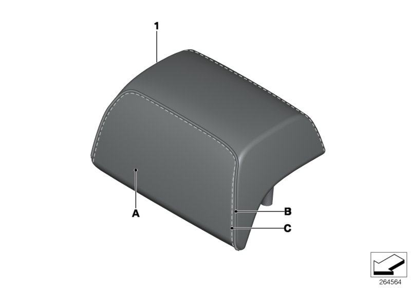 Indi. Kopfstütze Leder hinten (S4UKA)