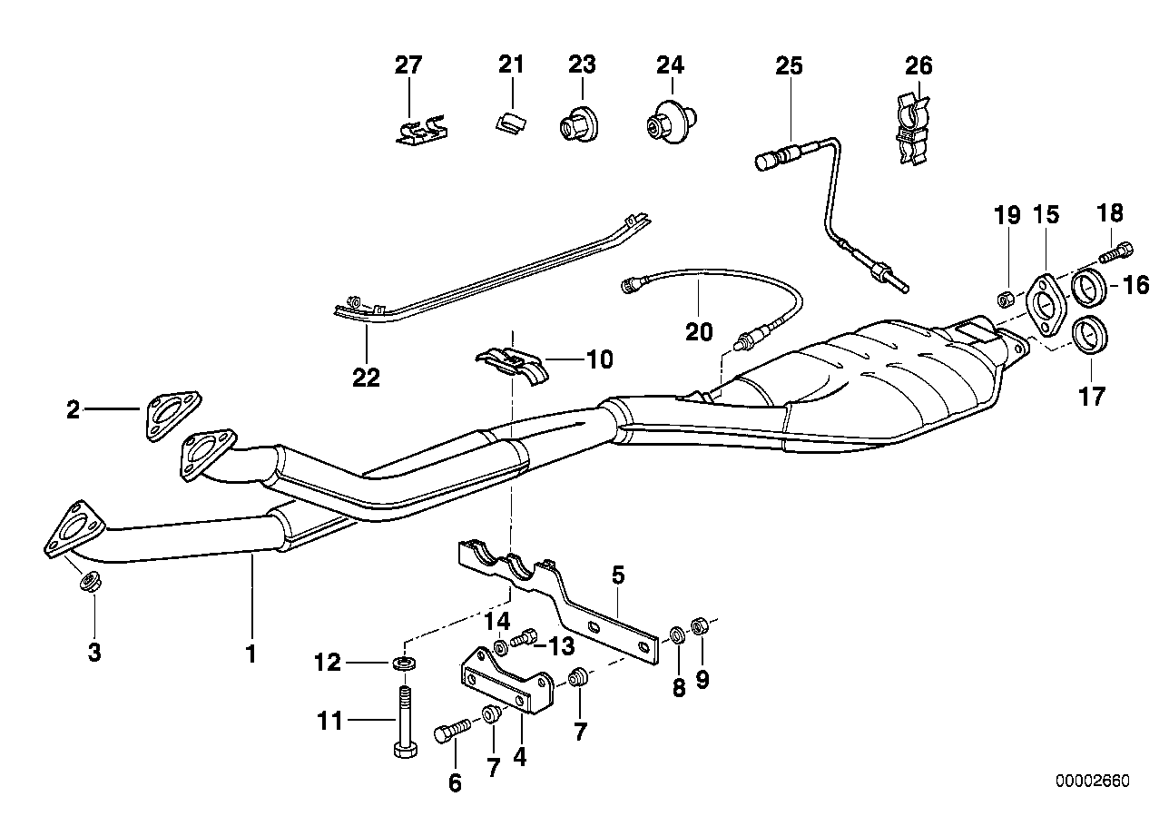 废气触媒转换器 / 前消音器