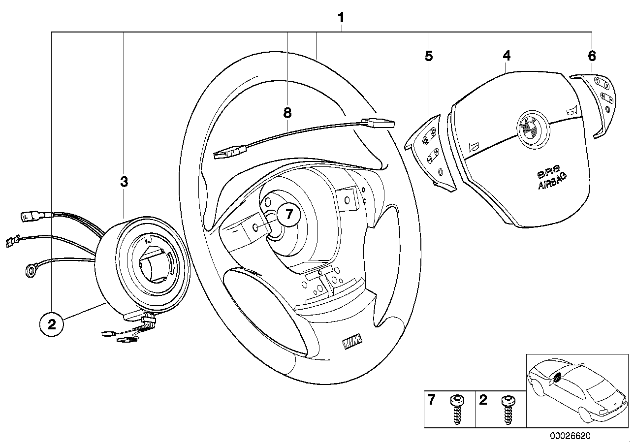 M Sportovní volant airbag kůže