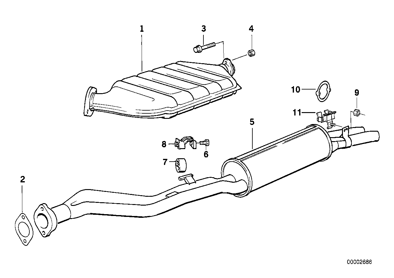 Avgassystem med katalysator