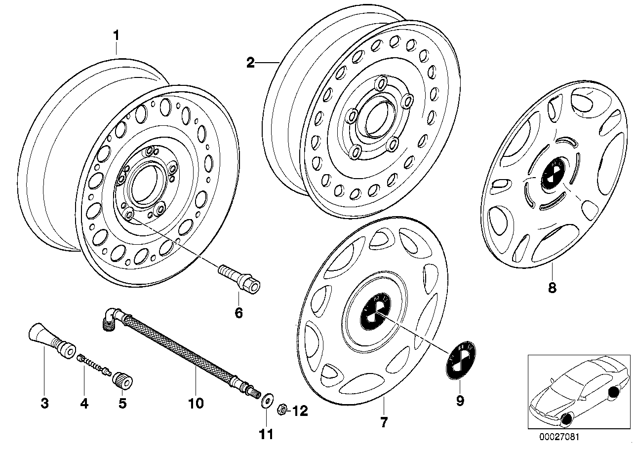 Ruota a disco acciaio styl.12