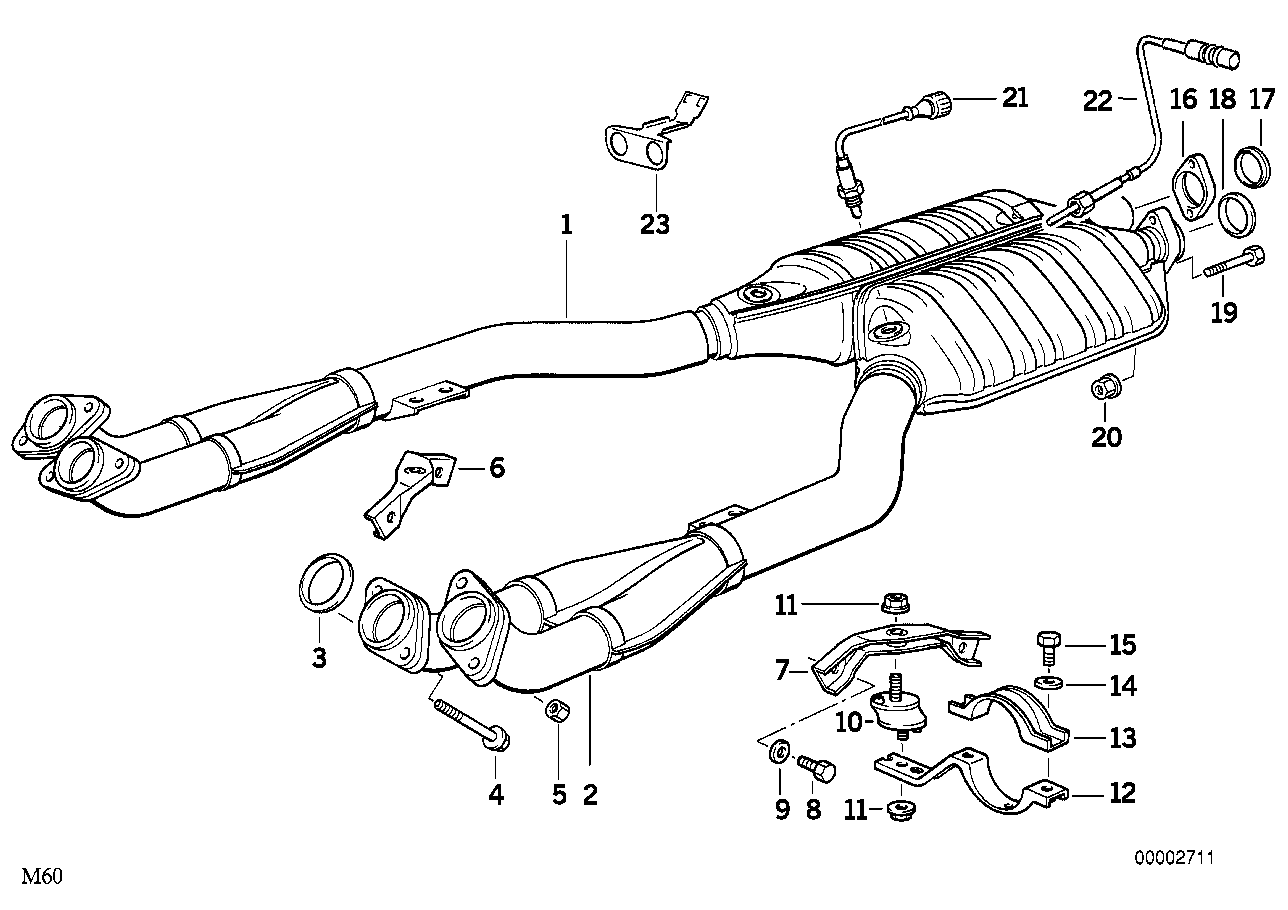 Avgassystem med katalysator