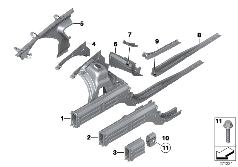 Wheelhouse/engine support