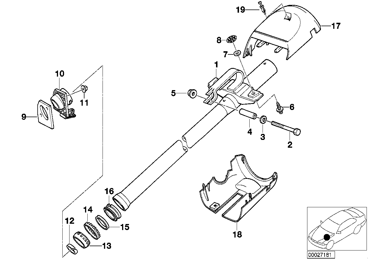 Lenksäule-Mantelrohr starr