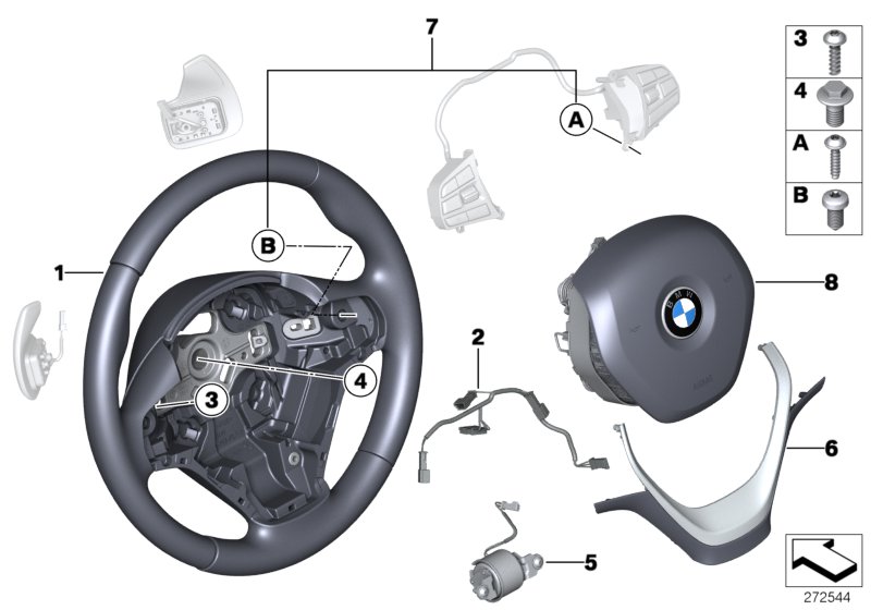 Sport steering wheel,airbag, w/ paddles