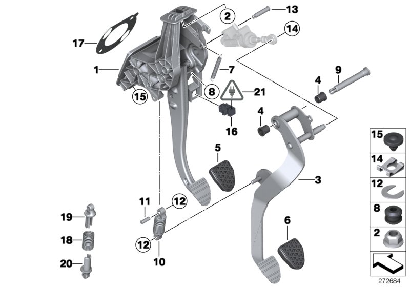 Pedals, manual gearbox