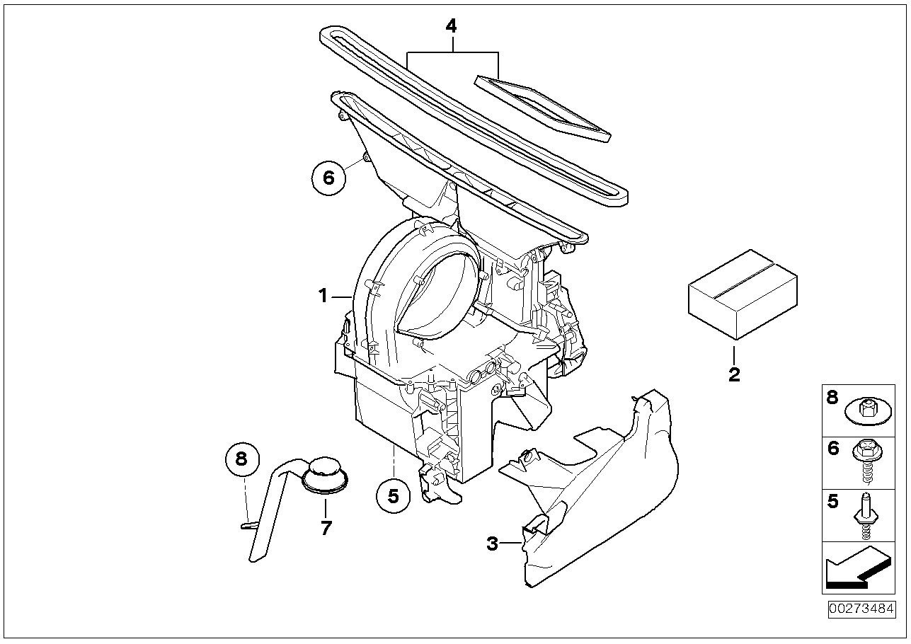 Housing parts, heater and air condit.