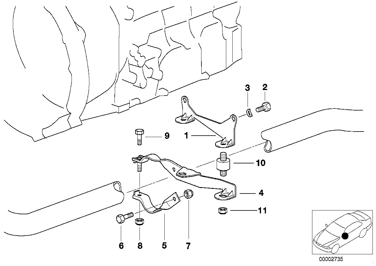 Pièces de fixation d'échappement