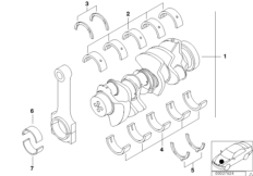 Kurbeltrieb-Kurbelwelle mit Lagerschalen