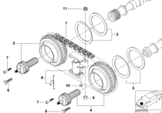 timing gear timing chain top