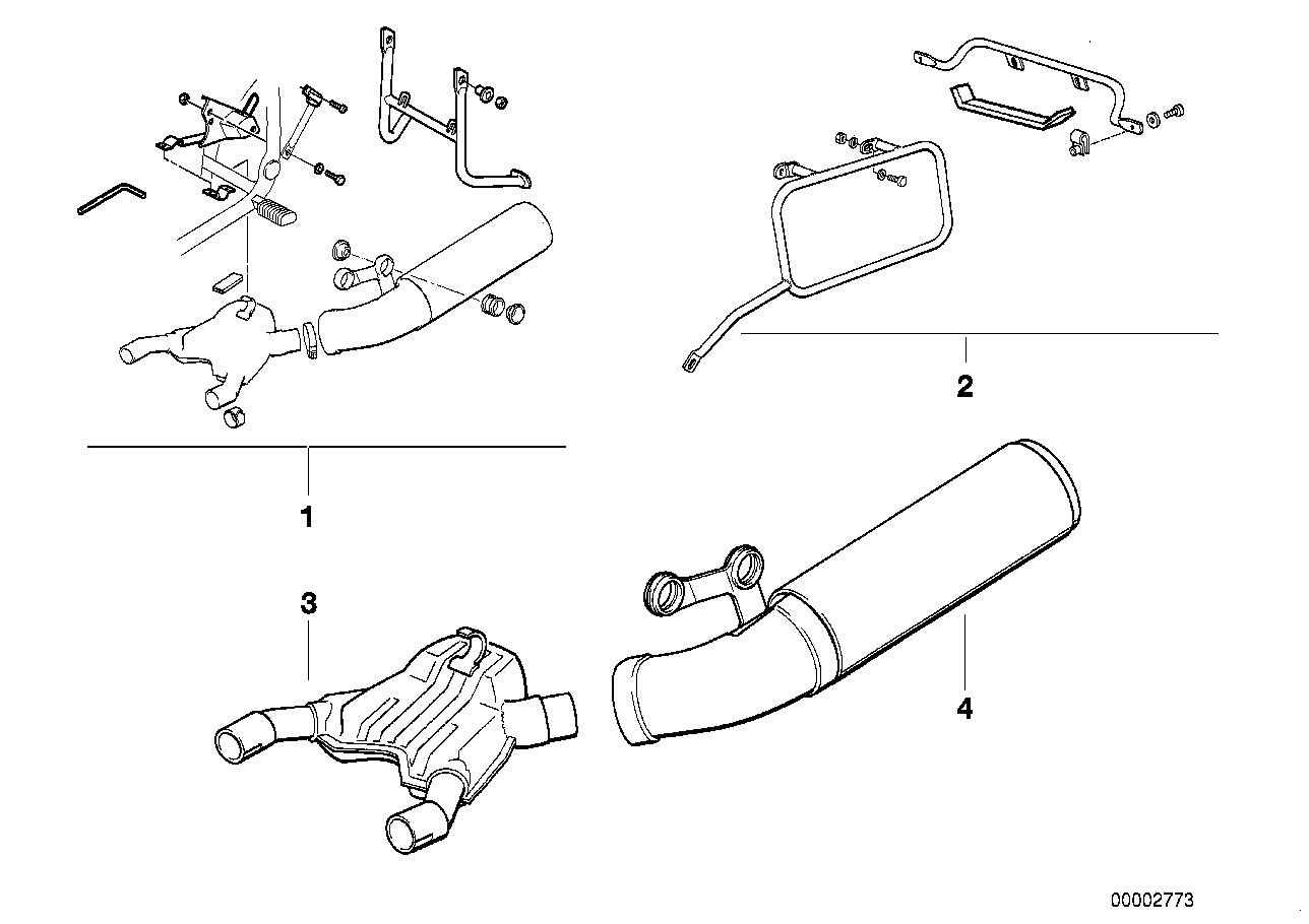 Ombouwset uitlaatsysteem laag