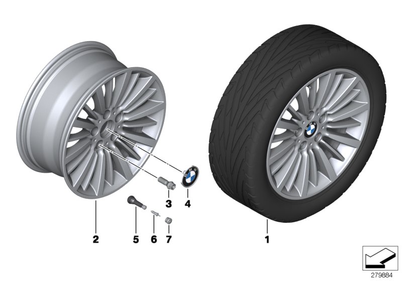 Roue all. BMW rayons multiples 416-18''