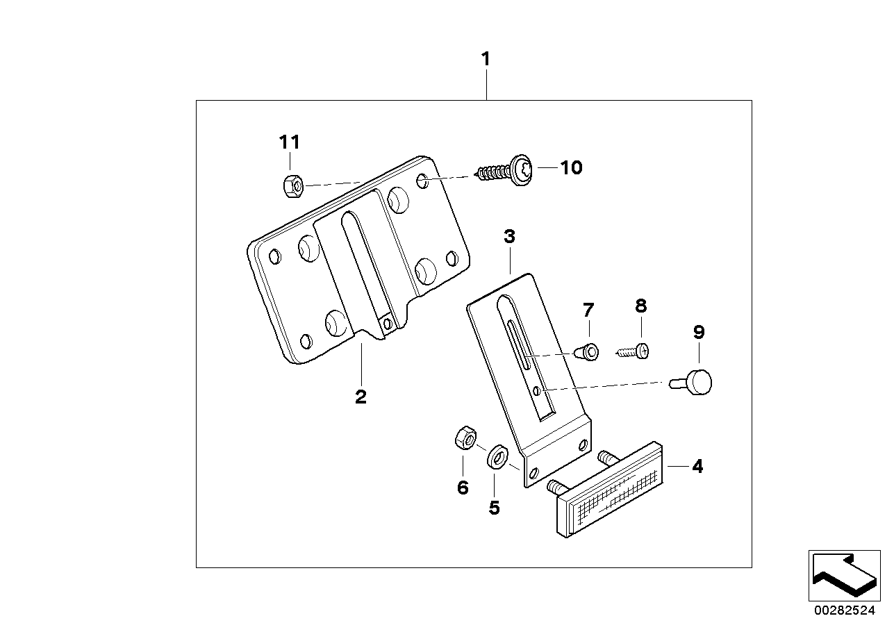 Set, number-plate carrier ECE