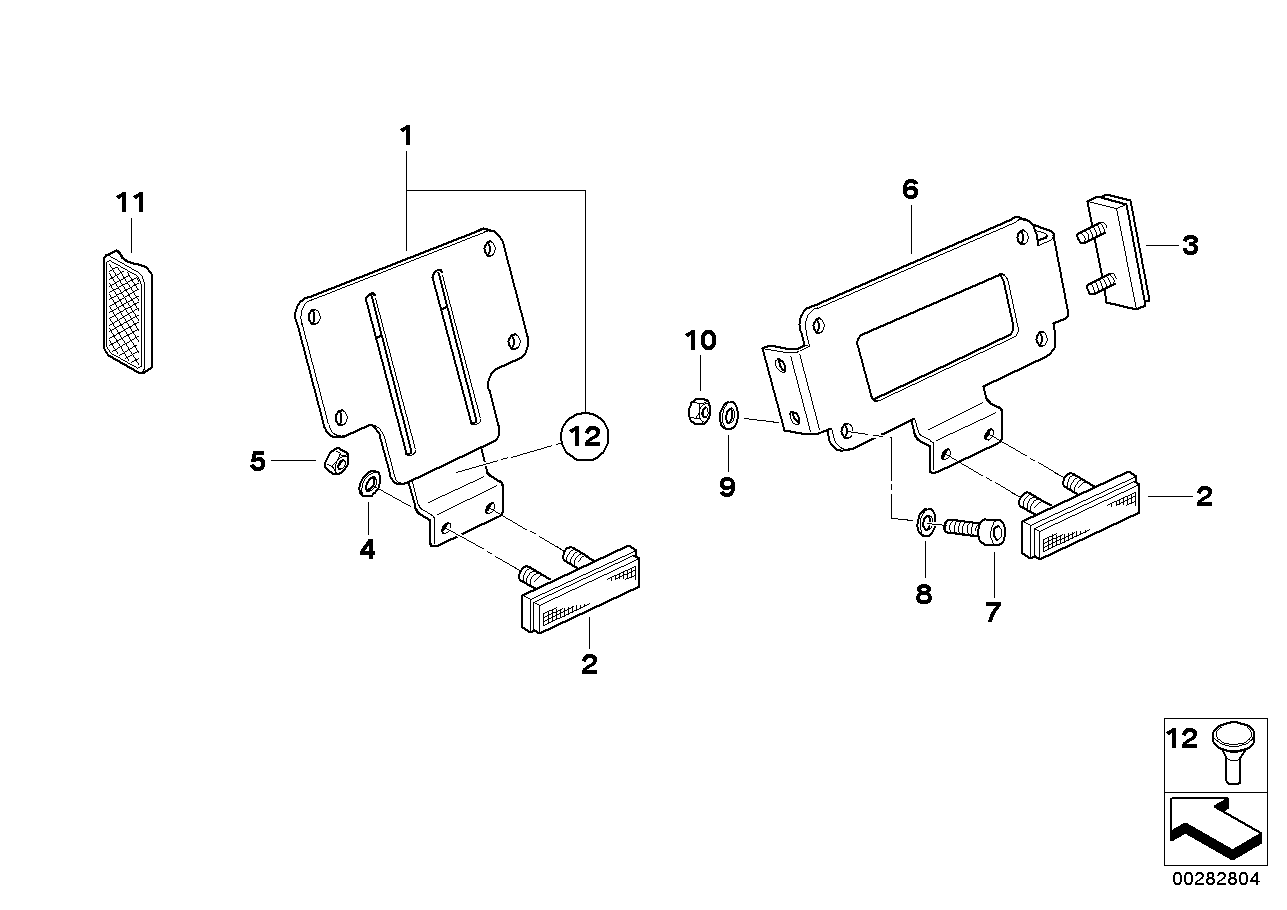 Number plate holder/reflectors