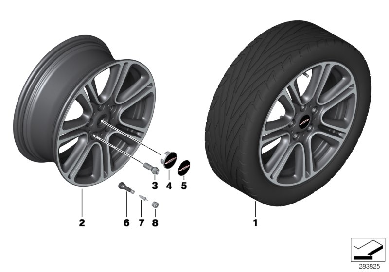 ล้ออัลลอย Twin Spoke สีดำ 135 ของ MINI