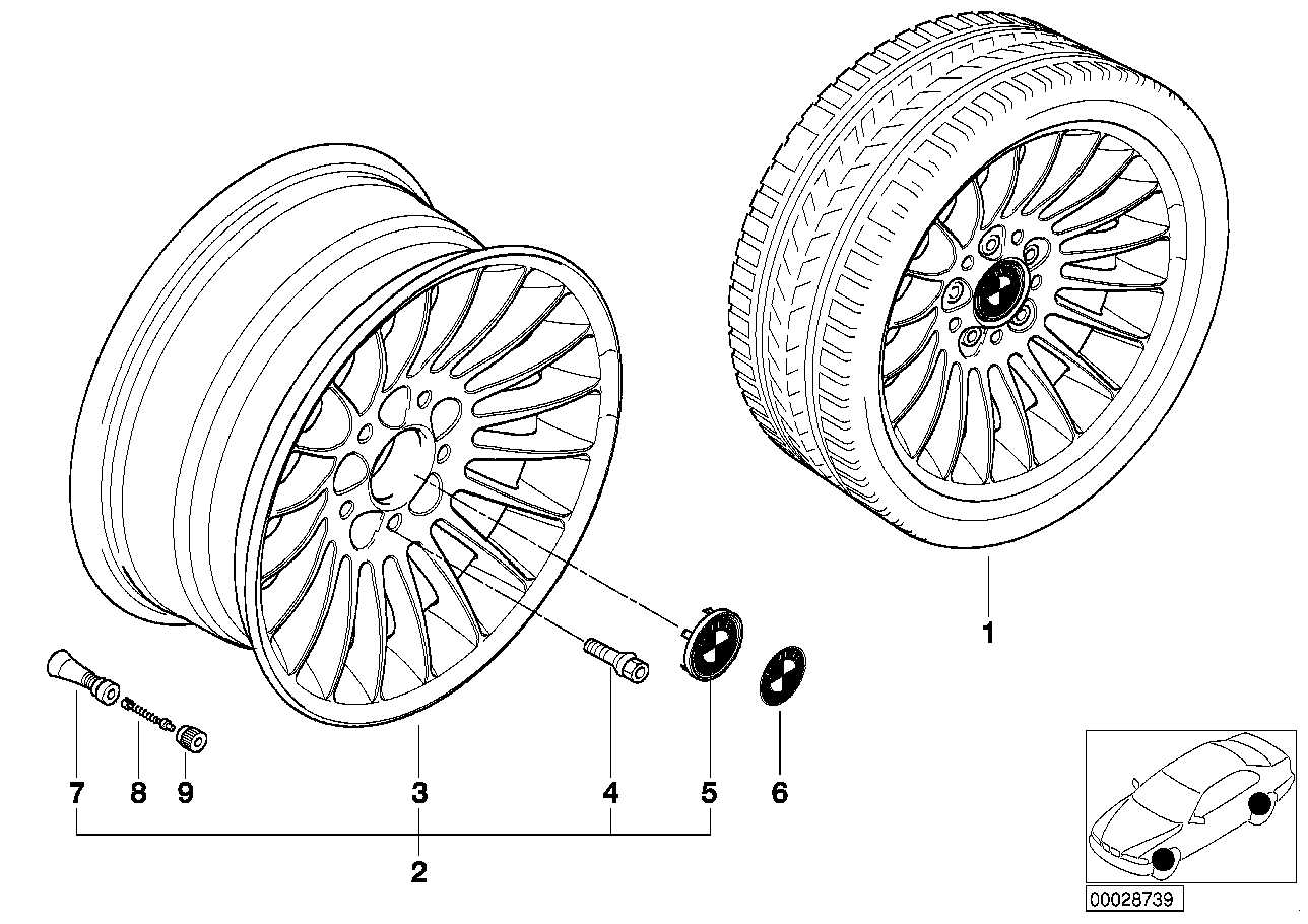 Ζάντα ελαφρ. κράμ. BMW ακτίνες radial 61