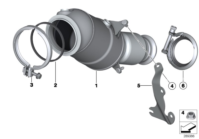 Catalizzatore in prossimità del motore