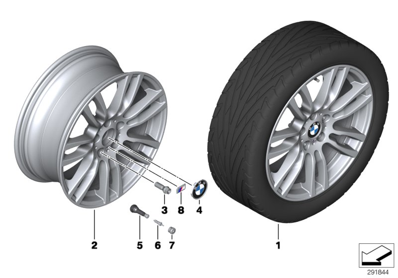Roue all. BMW M rayons étoile 403 - 19''