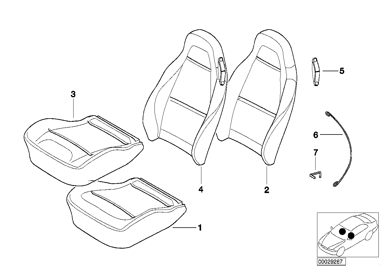 座椅 前部 座垫和座套 跑车座椅