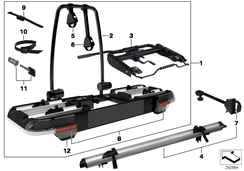 Porte-vélos attelage de remorque