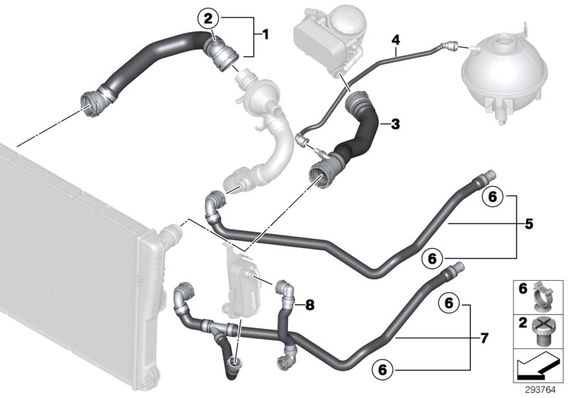 Cooling system coolant hoses