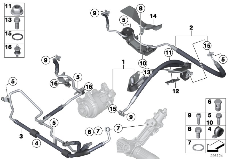 Tubos óleo direc.assistida/AdaptiveDrive