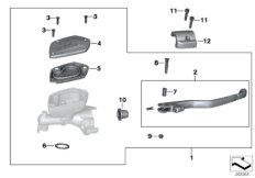 Handbrake fitting, handlebar locking M6