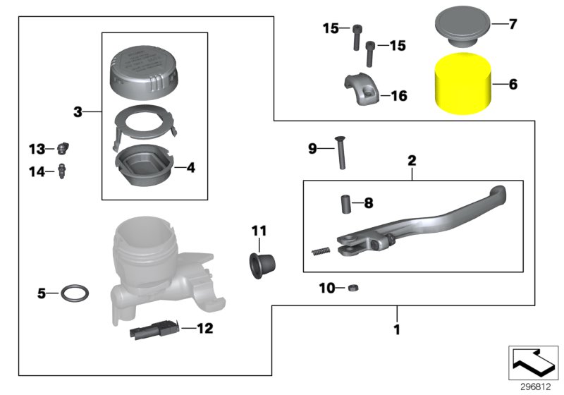 Handbremsarmatur Lenkerklemmung M5