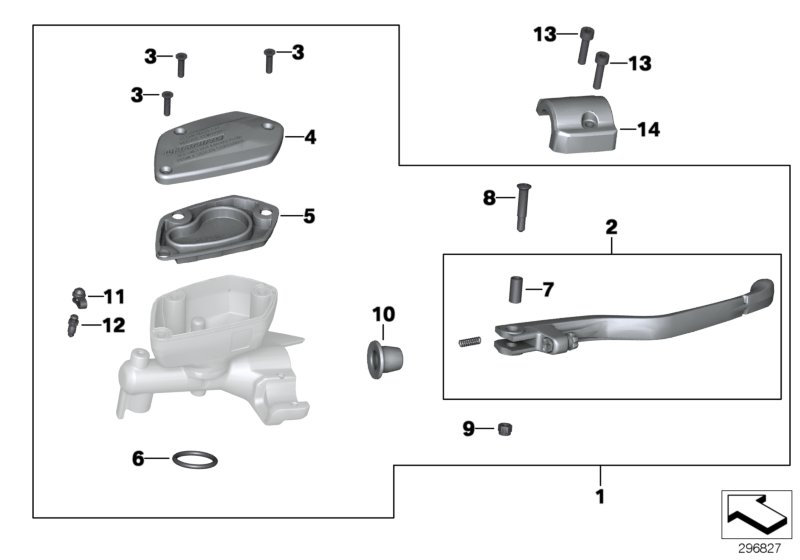 Handbrake fitting, handlebar locking M5