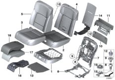 Seat, rear,cushion, & cover,comfort seat