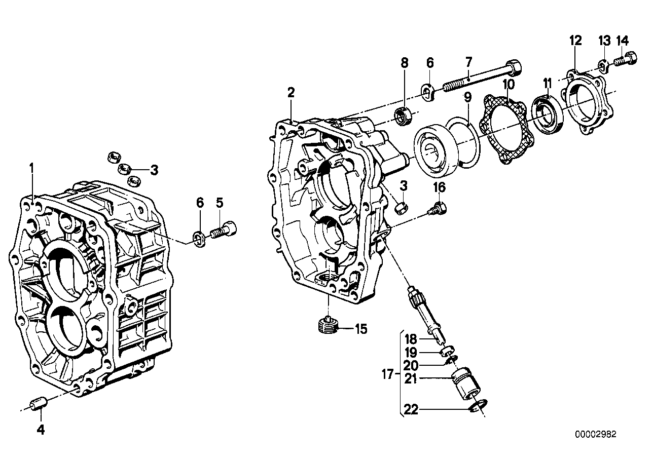 Getrag 245/2/4 Getriebedeckel+Anbauteile